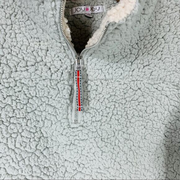 Gray Teddy Sweatshirt Pullover 1/4 zip Small - Picture 7 of 9